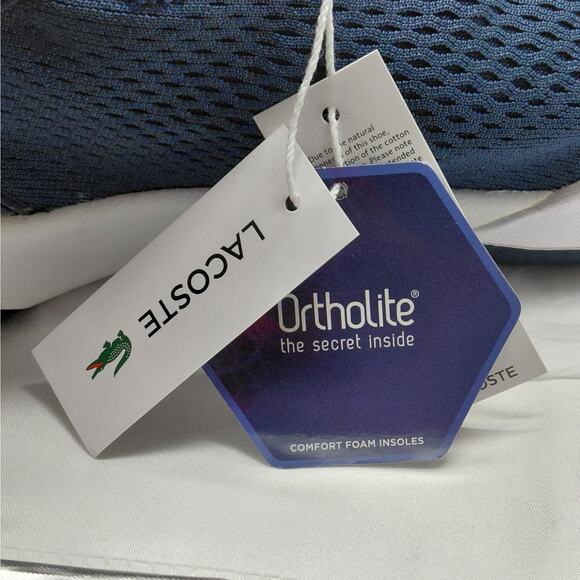 Lacoste Mens Sneaker Size 12 LT Spirit 2.0 Navy Ortholite Comfort Casual Preppy - Picture 12 of 15